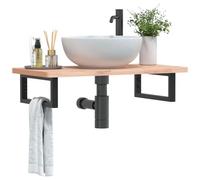 vidaXL Supports d'étagères pour lavabo 2 pcs noir rectangulaire acier