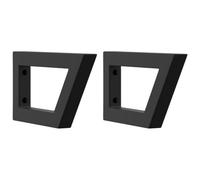vidaXL Supports d'étagères pour lavabo 2 pcs noir trapèze acier, support mural, support d'étagère mural, support de fixation de lavabo