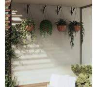 vidaXL Pots de fleurs avec supports et inserts 4 pcs. noir acier