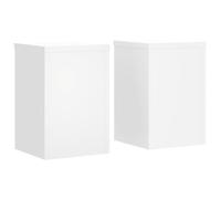 vidaXL Supports pour plantes 2 pcs blanc 20x20x30 cm bois d'ingénierie, support de fleurs, support de pot, support pour plantes d'intérieur