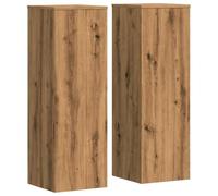 Plantenstandaards 2 st 33x33x100 cm hout artisanaal eiken3307890