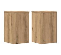 vidaXL Supports pour plantes 2 pcs chêne artisanal bois ingénierie, support de fleurs, support de pot, support pour plantes d'intérieur