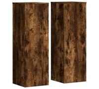 vidaXL Supports pour Plantes 2 pcs chêne fumé Bois d'ingénierie