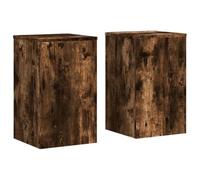 vidaXL Supports pour plantes 2 pcs chêne fumé bois d'ingénierie, support de fleurs, support de pot, support pour plantes d'intérieur