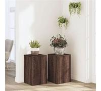 vidaXL Supports pour plantes 2 pièces chêne marron bois d'ingénierie pour intérieur