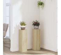 vidaXL Supports pour plantes 852935 – 2 pièces chêne sonoma, bois d'ingénierie – Marron G