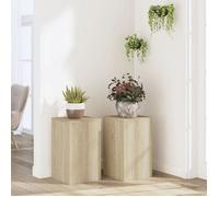 vidaXL Supports pour plantes 2 pcs chêne sonoma bois d'ingénierie, support de fleurs, support de pot, support pour plantes 852917