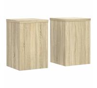 vidaXL Supports pour plantes 2 pcs chêne sonoma bois d'ingénierie, support de fleurs, support de pot, support pour plantes 852899 Marron G
