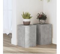 vidaXL Supports pour plantes 2 pcs 852900 – Bois d'ingénierie Gris béton pour intérieur