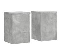 vidaXL Supports pour plantes 2 pcs gris béton bois d'ingénierie, support de fleurs, support de pot, support pour plantes d'intérieur