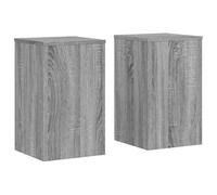 vidaXL Supports pour plantes 2 pcs gris sonoma bois d'ingénierie, support de fleurs, support de pot, support pour plantes d'intérieur