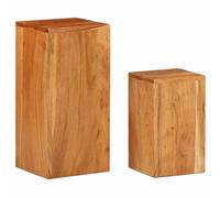 vidaXL Supports pour Plantes 2 pcs, Jardinières de Jardin, Tables d'Appoint, Tables de Canapé de Salon Maison, Bois d'Acacia Massif