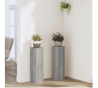 vidaXL Supports pour plantes 2 pcs sonoma gris bois d'ingénierie, support de fleurs, support de pot de plante, support de 852938