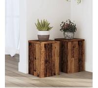vidaXL Supports pour plantes 2 pcs vieux bois bois d'ingénierie, support de fleurs, support de pot, support pour plantes 852904
