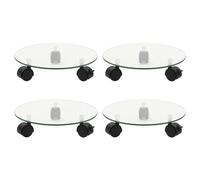 vidaXL Supports roulants ¿¿ plantes 4 pcs 28 cm Verre tremp¿¿ Rond