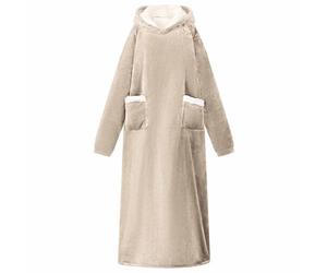 vidaXL Sweat à capuche couverture Beige l Polaire et flanelle