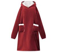 Vidaxl Sweat À Capuche Couverture Rouge Bordeaux M Polaire Et Flanelle