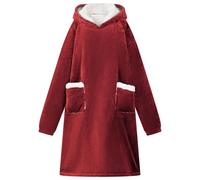 vidaXL Sweat à capuche couverture Rouge Bordeaux s Polaire et flanelle