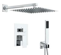vidaXL Système de douche caché (carré), argent, acier inoxydable, modèle 201