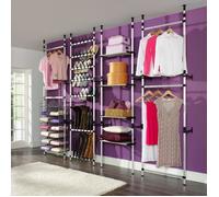 vidaXL Système de garde-robe télescopique avec barres Aluminium