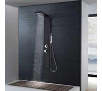 vidaXL Système de panneau de douche aluminium noir mat
