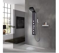 vidaXL Système de panneau de douche Verre Marron Marron G