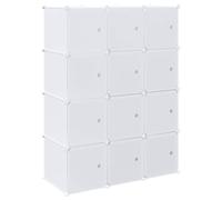 vidaXL Système d'étagères avec 12 cubes et barres de suspension PP