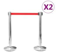 vidaXL Systèmes de guidage de personnes 4 pcs. Acier inoxydable argenté