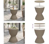 vidaXL Table 3 en 1 avec glacière Marron clair Polypropylène - Table avec glacière - Tables avec glacière - Table avec fonction de refroidissement - Table avec refroidisseur de boissons