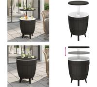 vidaXL Table 3 en 1 avec glacière Noir Polypropylène - Table avec glacière - Tables avec glacière - Table avec fonction de refroidissement - Table avec refroidisseur de boissons