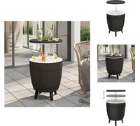 vidaXL Table 3 en 1 avec glacière Noir Polypropylène - Tables de jardin