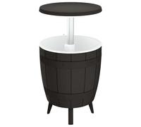 vidaXL Table 3 en 1 avec seau à glace Noir Polypropylène