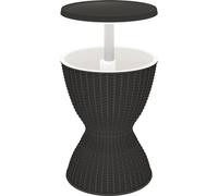 vidaXL Table 3 en 1 avec seau à glace Noir Polypropylène