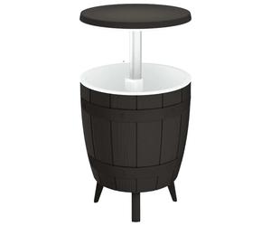 vidaXL Table 3 en 1 avec seau à glace Noir Polypropylène