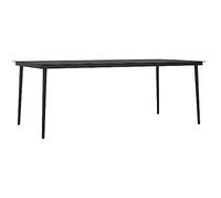 vidaXL Table de jardin noire 200x100x74 cm acier et verre