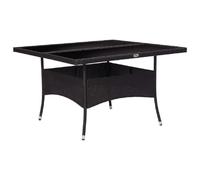 vidaXL Table à dîner d'extérieur 120 cm Résine tressée - Noir