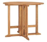 vidaXL Table de jardin pliante Ø90x75 cm en teck massif