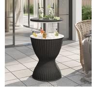 vidaXL Table à glacière 3 en 1 noir polypropylène 364157