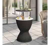 vidaXL Table 3 en 1 avec seau à glace Noir Polypropylène