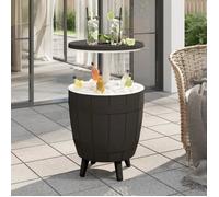 vidaXL Table à glacière 3 en 1 noir polypropylène 364159