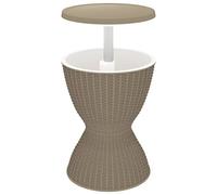 vidaXL Table 3 en 1 avec seau à glace Marron clair Polypropylène