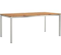 vidaXL Table à manger 180 x 90 x 75 cm en bois d'acacia massif et acier inoxydable
