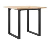 vidaXL Table à Manger Cadre en O, Table à Dîner, Table de Repas Cuisine Restaurant Intérieur, 80x80x75,5cm Bois de Pin Massif et Acier