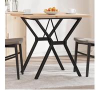 Vidaxl Table À Manger Cadre En Y 80x80x75,5cm Bois De Pin Massif Acier Multicolore