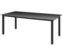 vidaXL Table de jardin noire 190x90x74 cm Aluminium et verre