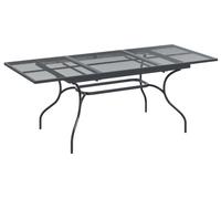 vidaXL Table à manger extensible en résille, anthracite, 212 x 90 x 76 cm, acier