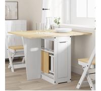 vidaXL Table à manger Corona papillon pliable, bois de pin massif blanc 4013435