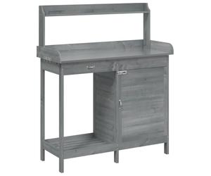 vidaXL Table à plantes avec armoire Gris 110,5x45x124,5 cm Sapin massif