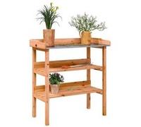 vidaXL Table à plantes avec étagères 78×38×82,5 cm Sapin massif Marron