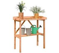 vidaXL Table à plantes avec étagère – Bois de sapin marron 78×38×82,5 cm